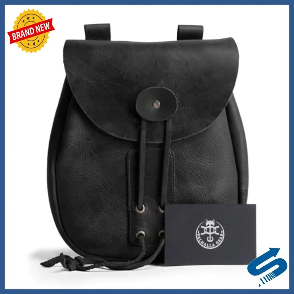 Full Grain Leather Handmade Secure Pouch for Money Valuables Coins